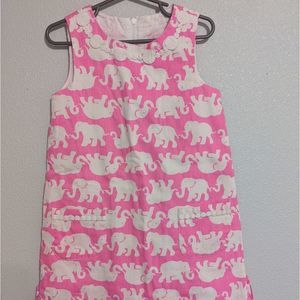 Lilly Pulitzer Pink and White Elephant Kids Dress